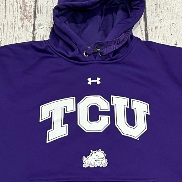 TCU Horned Frogs Under Armour NCAA College Hoodie Sweatshirt - Picture 2 of 4